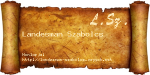 Landesman Szabolcs névjegykártya