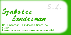 szabolcs landesman business card